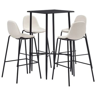 vidaXL 5-delige Barset stof crème