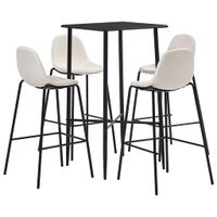 vidaXL 5-delige Barset stof crème - thumbnail