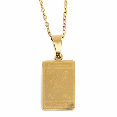Amulet Staal Goudkleurig Tarot &apos;de Ster&apos; - 20 mm