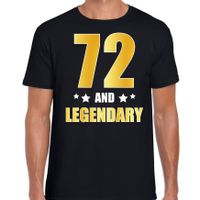 72 and legendary verjaardag cadeau t-shirt goud 72 jaar zwart voor heren