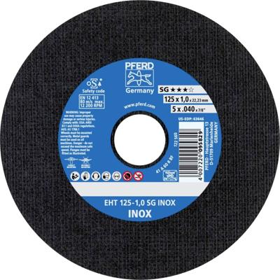 PFERD TOOLS EHT 125-1,0 SG INOX 61341116 Doorslijpschijf recht 125 mm 25 stuk(s) RVS