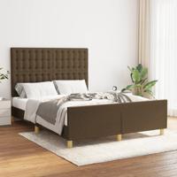Bedframe zonder matras stof donkerbruin 140x200 cm