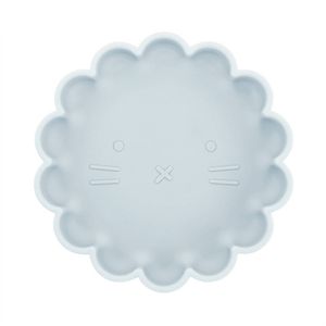 Dutsi - Welpje Serie - Siliconen Babybord met Leeuwen Ontwerp - 18 cm - Grijs Blauw