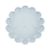 Dutsi - Welpje Serie - Siliconen Babybord met Leeuwen Ontwerp - 18 cm - Grijs Blauw - thumbnail