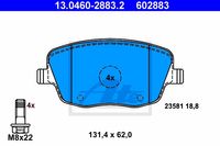 Remmenset, remschijf ATE, Remschijftype: Geventileerd: , Inbouwplaats: Vooras, u.a. für Skoda, VW, Seat - thumbnail