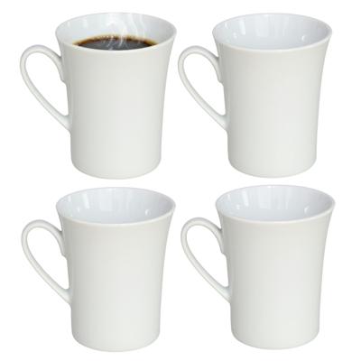 Gerimport Koffie / thee mok - 4x stuks - wit - 280 ml - mokken - porselein Gerimport Koffie / thee mok - 4x stuks - wit - 280 ml - mokken - porselein