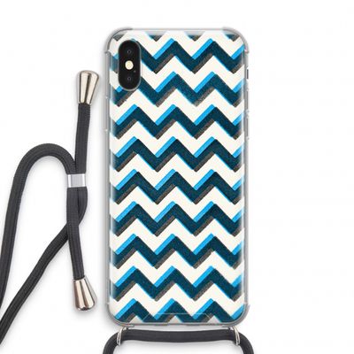 Onderbroken lijn: iPhone XS Transparant Hoesje met koord