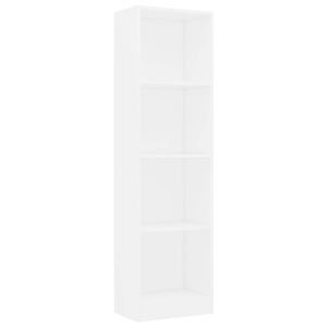 The Living Store Boekenkast - 40x24x142 cm - Wit Bewerkt hout