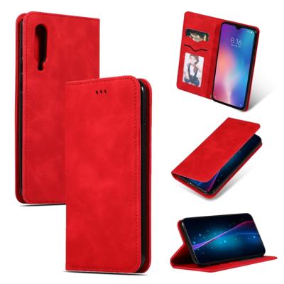 Retro huid feel Business magnetische horizontale Flip lederen case voor Xiaomi 9 (rood)