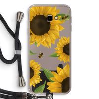 Sunflower and bees: Samsung Galaxy J4 Plus Transparant Hoesje met koord