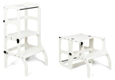 Ette Tete Leertoren Step'n Sit | Inklapbaar tot tafel en stoel | Wit met zwart