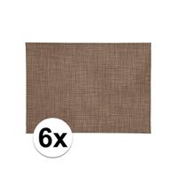 6x placemats gevlochten bruin 45 x 30 cm