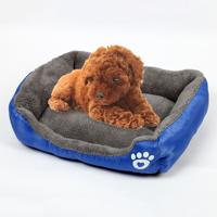 Candy Color vier seizoenen echte warme huisdier hond kennel mat Teddy hond mat grootte: M 54 × 42 × 12cm (donkerblauw)