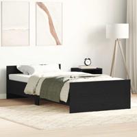 Bedframe zonder matras 100x200 cm spaanplaat zwart eikenkleurig
