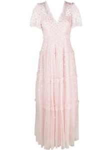 Needle & Thread robe brodée de sequins Thea en tulle - Rose