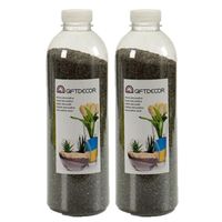 2x pakjes hobby/decoratiezand zwart 1,5 kg