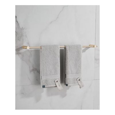 Handdoek houder Academy | Wandmontage | 60 cm | Enkel houder | Geborsteld messing - mat goud