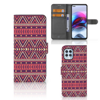 Motorola Moto G100 Telefoon Hoesje Aztec Paars - thumbnail