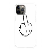 Middle finger white: Volledig geprint iPhone 12 Pro Hoesje