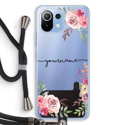 Rozen: Xiaomi Mi 11 Lite Transparant Hoesje met koord