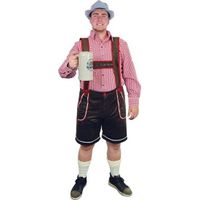 Bruine Tiroler lederhosen verkleed kostuum/broek voor heren - thumbnail