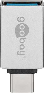 Goobay 56620 tussenstuk voor kabels USB C USB A Zilver