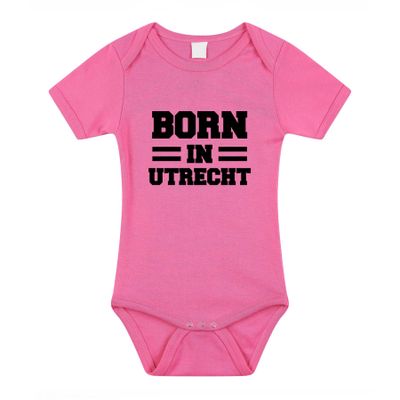 Born in Utrecht cadeau baby rompertje roze meisjes