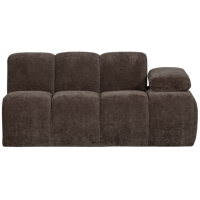 Woood Mojo 1,5-zits bank arm rechts ribstof Bruin