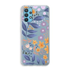 Flowers with blue leaves: Samsung Galaxy A32 4G Transparant Hoesje