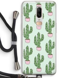 Cactus Lover: OnePlus 6 Transparant Hoesje met koord