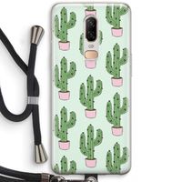 Cactus Lover: OnePlus 6 Transparant Hoesje met koord