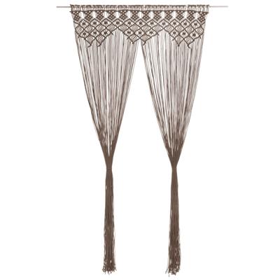 VidaXL Gordijn macramé 140x240 cm katoen taupe