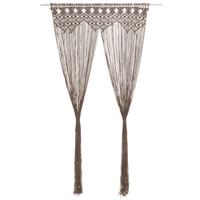 VidaXL Gordijn macramé 140x240 cm katoen taupe