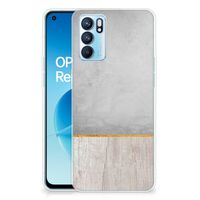 OPPO Reno 6 5G Bumper Hoesje Wood Concrete