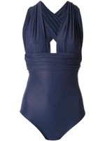 Amir Slama maillot de bain à col v profond - Bleu - thumbnail