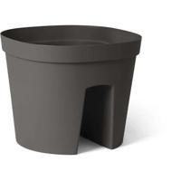 Vaso per balaustra - GARDEN ID Smile - Anth. 30 cm - Si adatta a tutte le balaustre - Riserva d'acqua - riciclato e riciclabile al 100%.