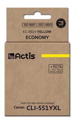 Actis KC-551Y-inkt (Canon CLI-551Y-vervanger; standaard; 12 ml; geel)