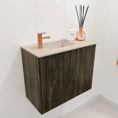 Toiletmeubel Mondiaz Joya Dlux | 50 cm | Meubelkleur Shadow | Faye wastafel Frappe Wasbak Links | 1 kraangat
