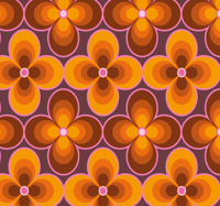 Bloemen retro groovy patroon vintage behang