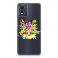 Motorola Moto E13 Telefoonhoesje met Naam Cat Color - thumbnail