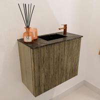 Toiletmeubel Mondiaz Joya Dlux | 50 cm | Meubelkleur Dusk | Faye wastafel Lava Wasbak Rechts | 1 kraangat
