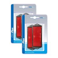 Pro Plus Reflector - set 4x - rood - schroefbevestiging - 104 x 40 mm - Fietsreflectoren