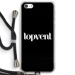Topvent Zwart: iPhone 5 / 5S / SE Transparant Hoesje met koord