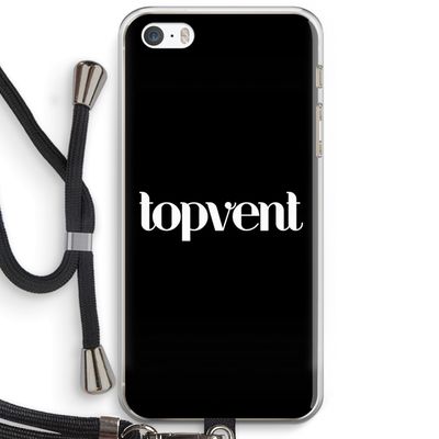 Topvent Zwart: iPhone 5 / 5S / SE Transparant Hoesje met koord
