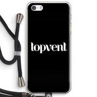 Topvent Zwart: iPhone 5 / 5S / SE Transparant Hoesje met koord