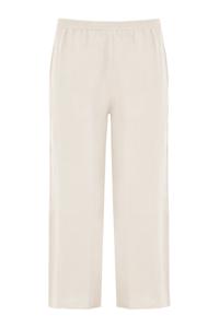 Yoek Lange wijde broek linnen | Beige | Maat 42/44