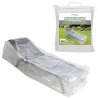 Sunnydays Loungebank bescherm hoes - 2x - grijs - polyester - waterafstotend - 200 x 75 x 40 cm