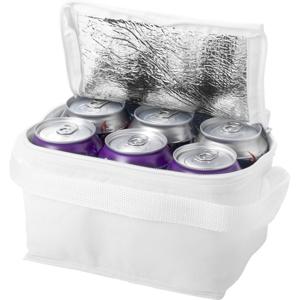 Kleine koeltas voor sixpack blikjes - 3,5 liter - wit - 20 x 15 x 12 cm - Lunchtrommel