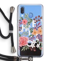 Hello in flowers: Samsung Galaxy A40 Transparant Hoesje met koord