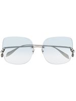 Alexander McQueen Eyewear lunettes de soleil à monture carrée - Argent - thumbnail